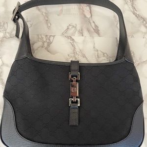 Jackie Vintage O Logo Canvas Hobo Bag